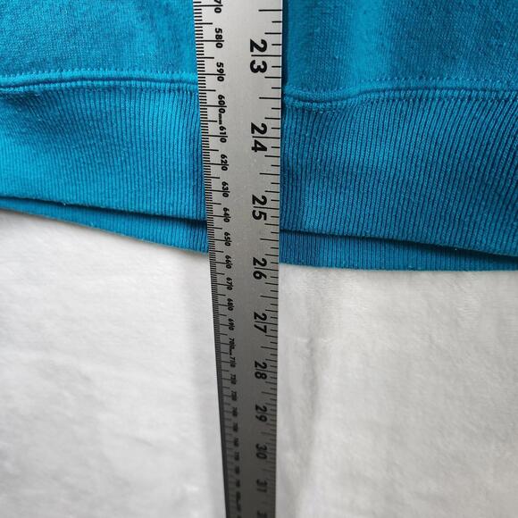 Vtg Russell Athletic XL Made USA Sweatshirt Bunny Print Teal‎ Crew Pullover - Picture 9 of 11